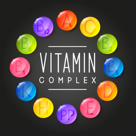 Set of main vitamin icons for Your designのイラスト素材