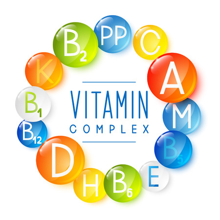Set of main vitamin icons for Your designのイラスト素材