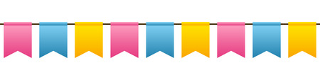 Seamless border with color flagsのイラスト素材
