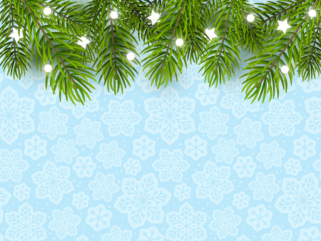 Holiday background with Christmas tree borderのイラスト素材
