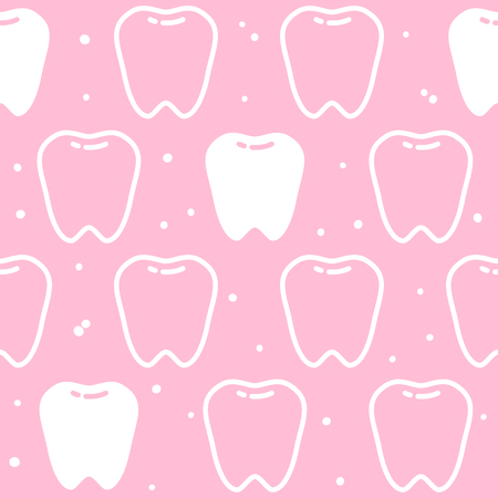 Seamless pattern with cute teethのイラスト素材
