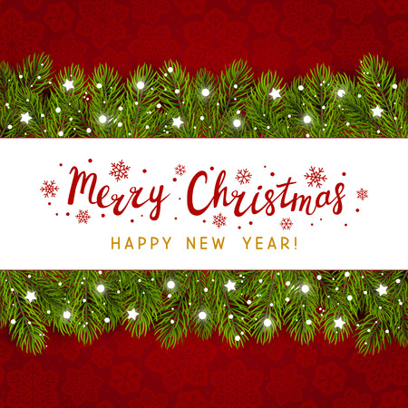Christmas tree borderのイラスト素材