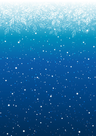 Christmas background with shiny snowflakes on blueのイラスト素材