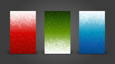 Set of 240 x 400 vertical banners with snowflakesのイラスト素材