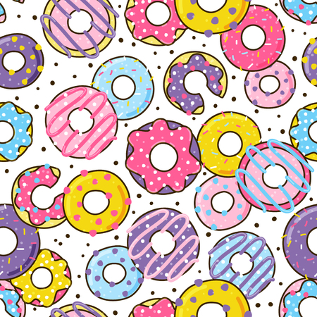 Seamless pattern with color donuts for Your designのイラスト素材