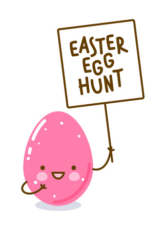 Cute Easter egg isolated on whiteのイラスト素材