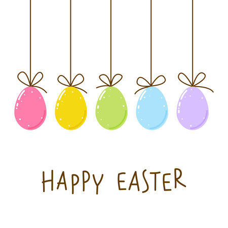 Easter greeting card with color eggsのイラスト素材