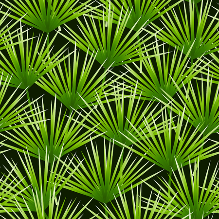 Seamless pattern with green tropical leavesのイラスト素材
