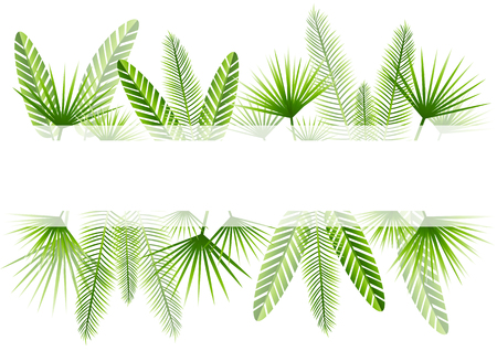 Summer border with green leavesのイラスト素材