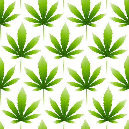 Seamless pattern with green hemp leavesのイラスト素材
