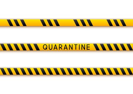 Set of seamless signal tape borders for quarantine coronavirus designのイラスト素材