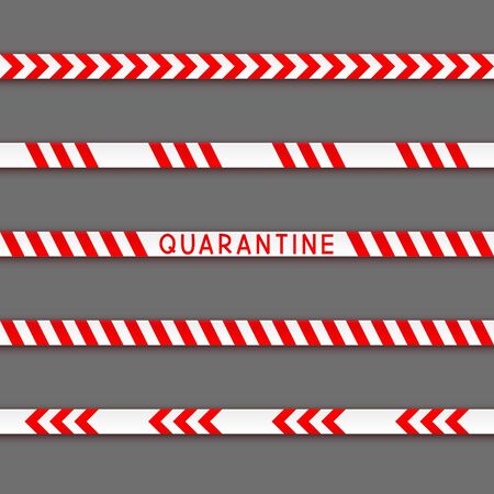 Set of seamless signal tape borders for quarantine coronavirus designのイラスト素材