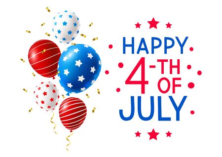Independence day greeting card with color balloonsのイラスト素材