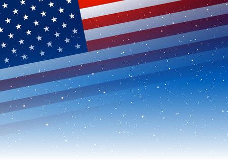 Independence day background with American flag on night starry skyのイラスト素材