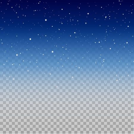 Starry night sky on transparent background - vector design elementのイラスト素材