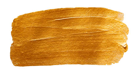 Vector golden mettalic paint texture isolated on white - acrylic element for Your designの写真素材