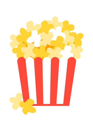 Cute cartoon popcorn isolated on white backgroundのイラスト素材