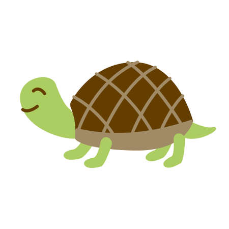 Cute cartoon turtle isolated on whiteのイラスト素材