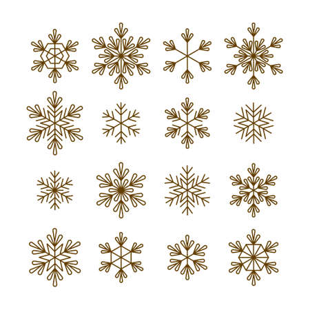 Set of Christmas snowflakes for winter designのイラスト素材