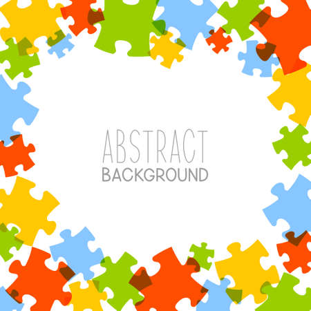 Abstract background with color puzzle frameのイラスト素材