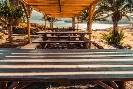 Image of picnic area on Madeira, Portugalの写真素材