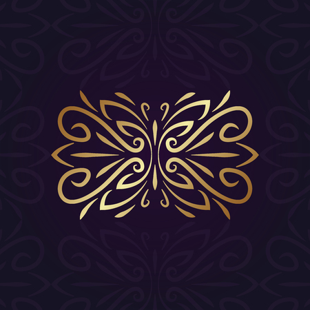 Golden Ornamental Design Elementのイラスト素材