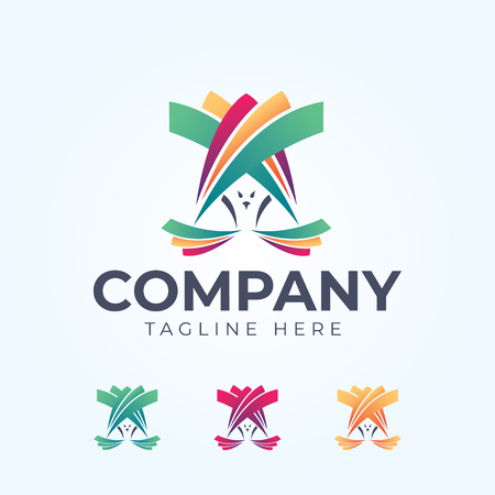 Colorful Bird Company Logo Templateのイラスト素材