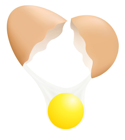 illustration of a broken egg with yolkのイラスト素材