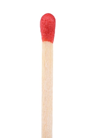 Closeup of red match isolated on white with clipping pathの写真素材