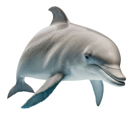Grey dolphin isolated on white background. Generative AIの素材
