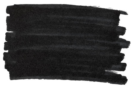 Black marker paint texture. Stroke isolated on white backgroundの写真素材