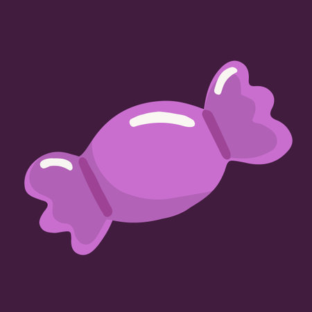 Illustration of purple candy in cartoon styleのイラスト素材