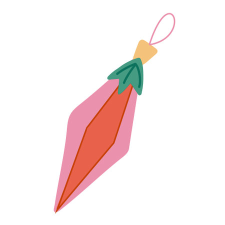 Hand drawn illustration of christmas toy. Christmas tree decoration elements in doodle style. Vector isolated clipartのイラスト素材