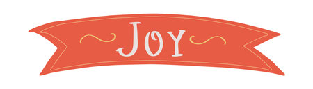 Hand drawn christmas ribbon or label. Joy lettering for christmas decoration. Vector isolated clipartのイラスト素材