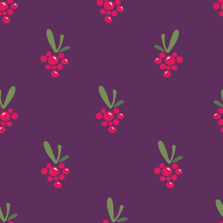 Hand drawn seamless pattern with raspberries. Cute and modern vector background for wallpaper, menu, backdropのイラスト素材