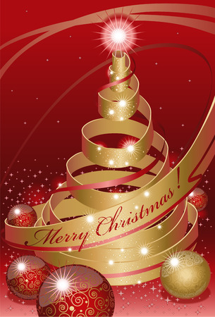 Abstract Christmas on red background.のイラスト素材