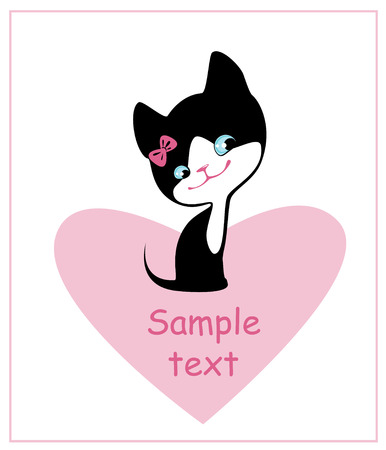 a little gentle favourite kitten Girlのイラスト素材