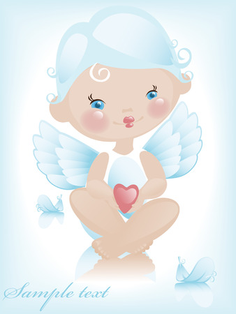 Angel with hearts. valentine 2. Similar in a portfolioのイラスト素材