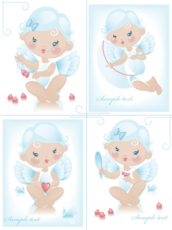 Angel with hearts. valentine. Collection. Similar in a portfolioのイラスト素材
