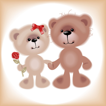 Boy and Girl. Teddy Bear. Similar in a portfolioのイラスト素材