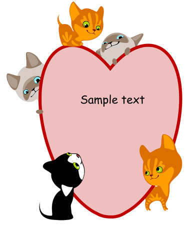 different kittens. Place for your text hear. similar to the portfolioのイラスト素材