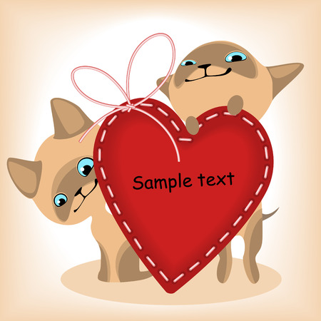 heart. Siamese kittens. similar to the portfolioのイラスト素材