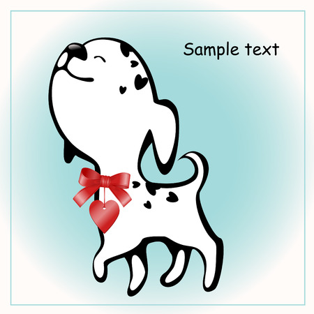 funny white puppies with a heart 6. similar to the portfolioのイラスト素材