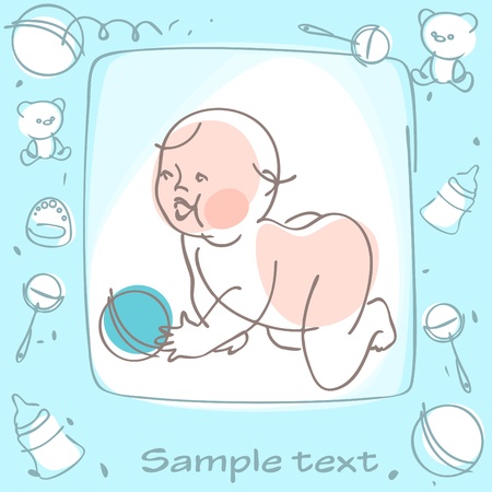 Congratulations on the birth of a boy 2.  のイラスト素材