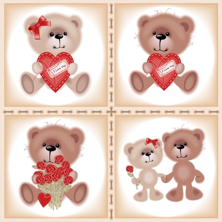 Collection Teddy Bear. Similar in a portfolioのイラスト素材