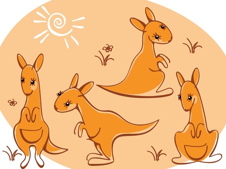 collection kangaroos. Similar to portfolioのイラスト素材