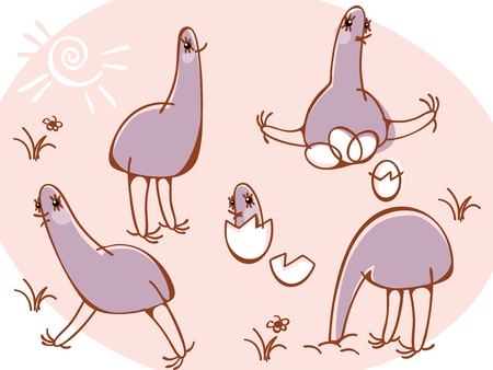 collection ostriches. Similar to portfolioのイラスト素材