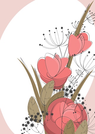 postcard with roses. Similar to portfolioのイラスト素材