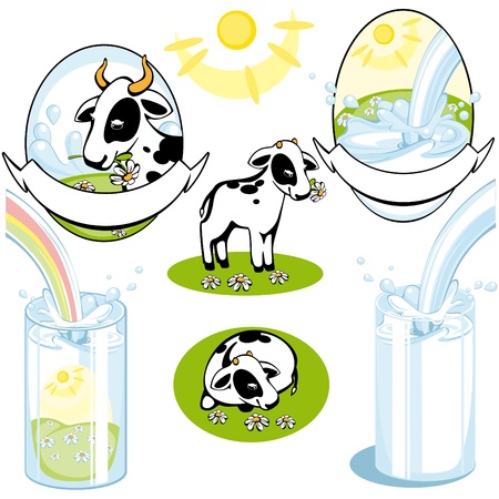 set of cows. milk. vektor. Similar in a portfolioのイラスト素材
