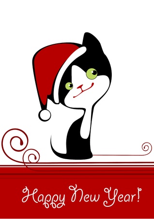 Christmas kittenのイラスト素材
